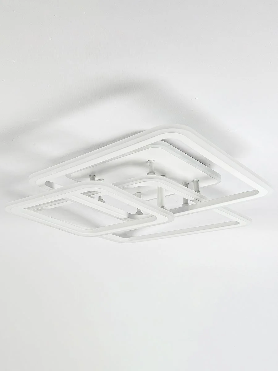 Белый светодиодная диммируемая люстра 3000-6500К 90Вт Glanzen LED-0090-SQUARE-white 35 кв.м 4 р