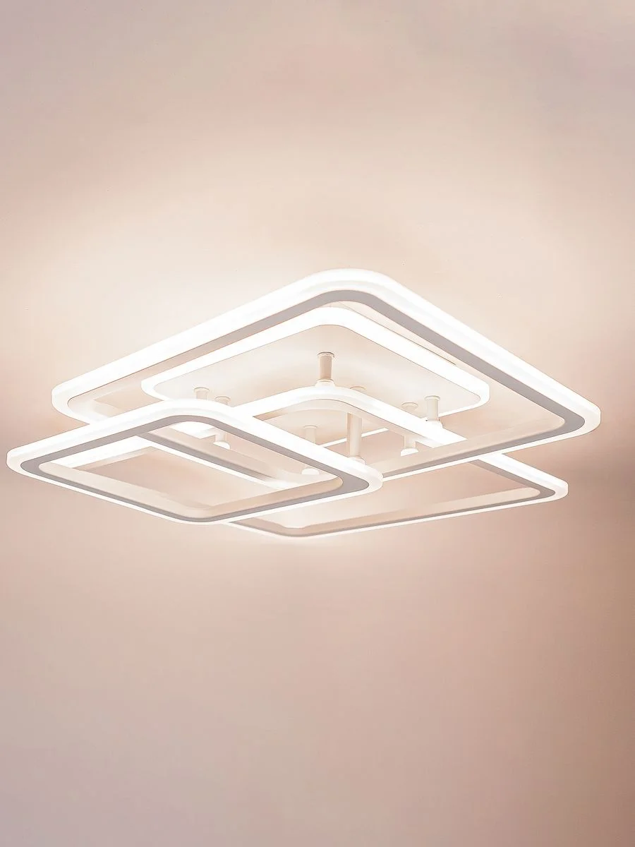 Белый светодиодная диммируемая люстра 3000-6500К 90Вт Glanzen LED-0090-SQUARE-white 35 кв.м 4 р