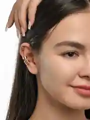 Золотой серьги каффы, набор 3 шт
