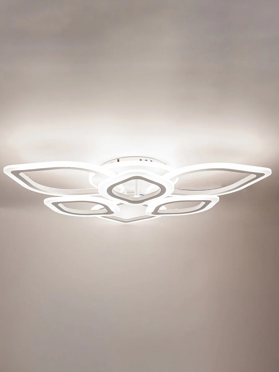 Белый светодиодная диммируемая люстра 3000-6500К 110Вт Glanzen LED-0100-LOTUS-white 35 кв.м 4 р