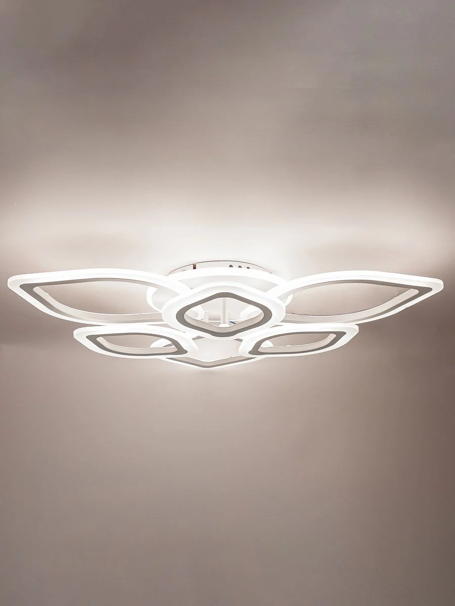 Белый светодиодная диммируемая люстра 3000-6500К 110Вт Glanzen LED-0100-LOTUS-white 35 кв.м 4 р