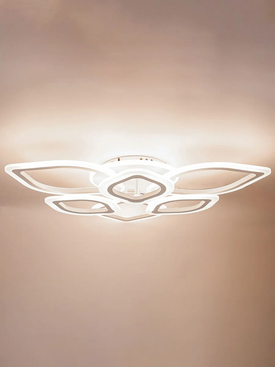 Белый светодиодная диммируемая люстра 3000-6500К 110Вт Glanzen LED-0100-LOTUS-white 35 кв.м 4 р