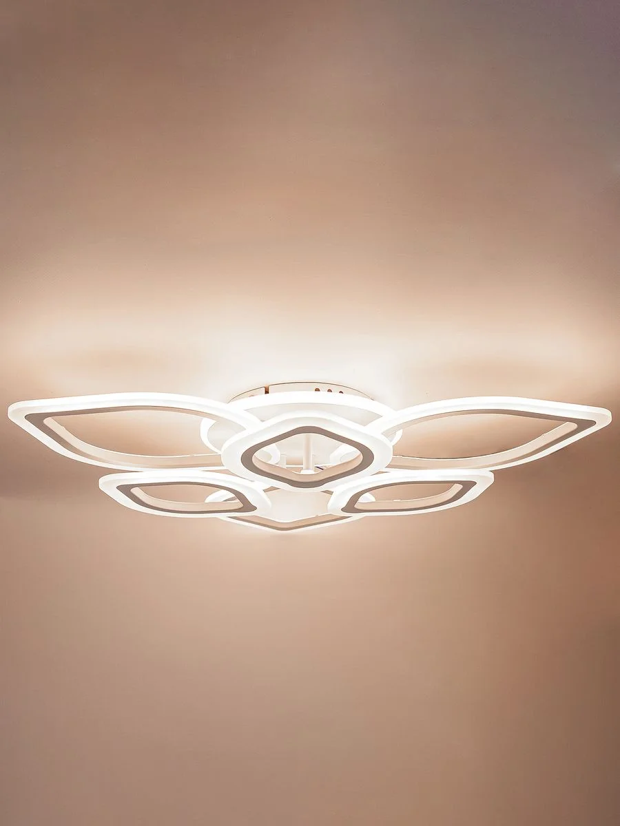 Белый светодиодная диммируемая люстра 3000-6500К 110Вт Glanzen LED-0100-LOTUS-white 35 кв.м 4 р