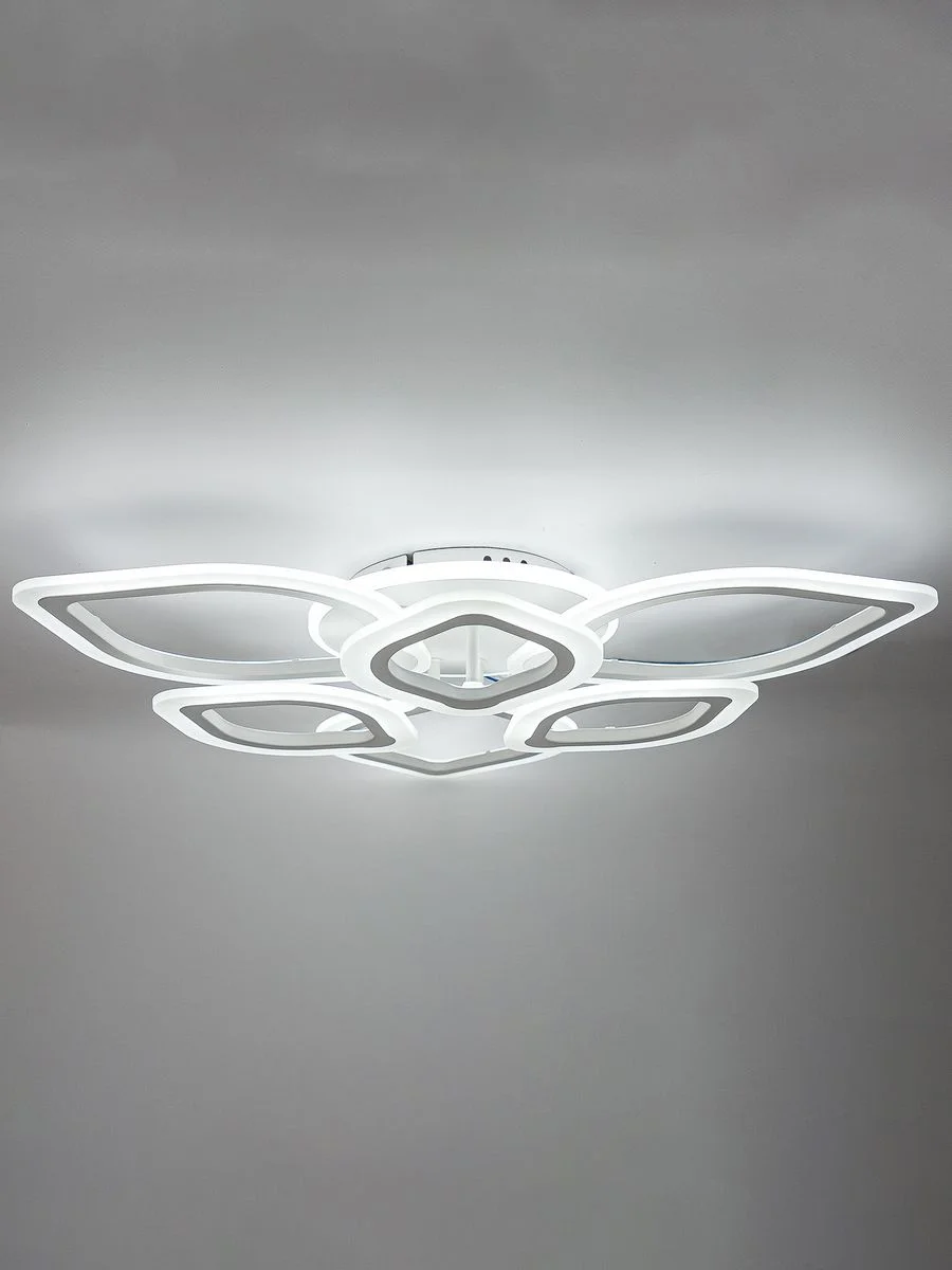 Белый светодиодная диммируемая люстра 3000-6500К 110Вт Glanzen LED-0100-LOTUS-white 35 кв.м 4 р