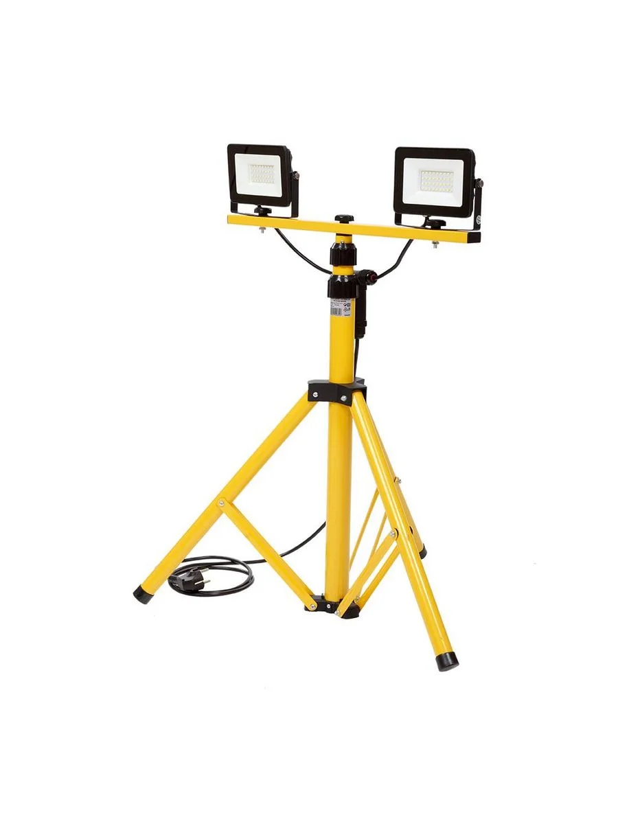 Светодиодный прожектор на штативе 2x30 Вт GLANZEN FAD-0003-2X30-SL для освещения площадок