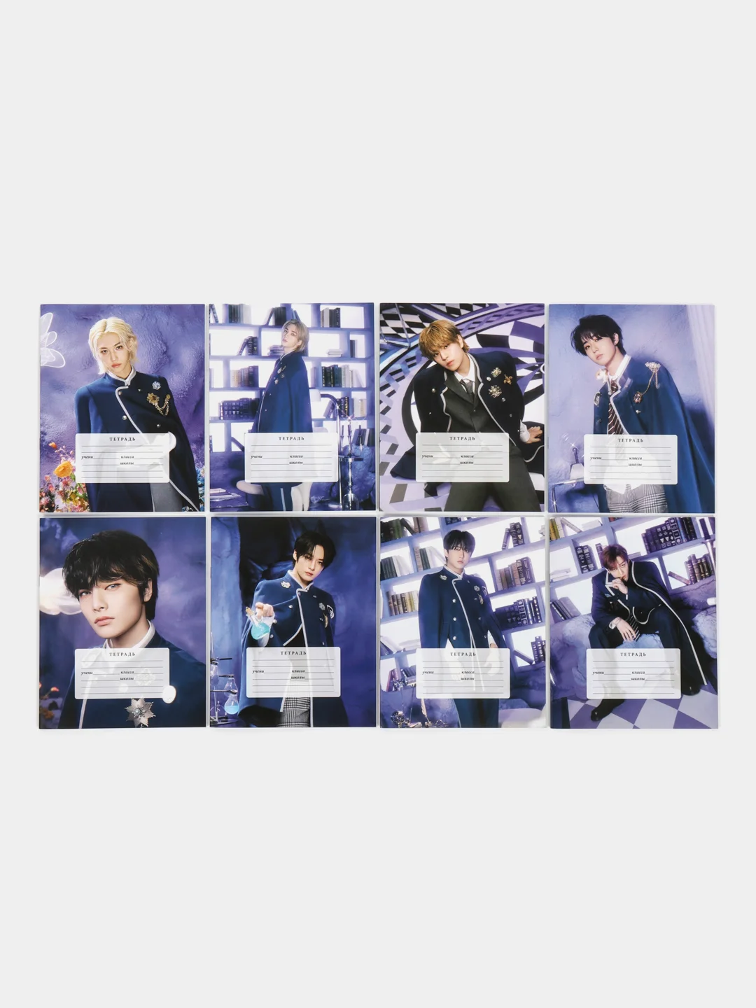 Фиолетовый тетрадь Stray Kids Стрей и BTS кидс 8шт
