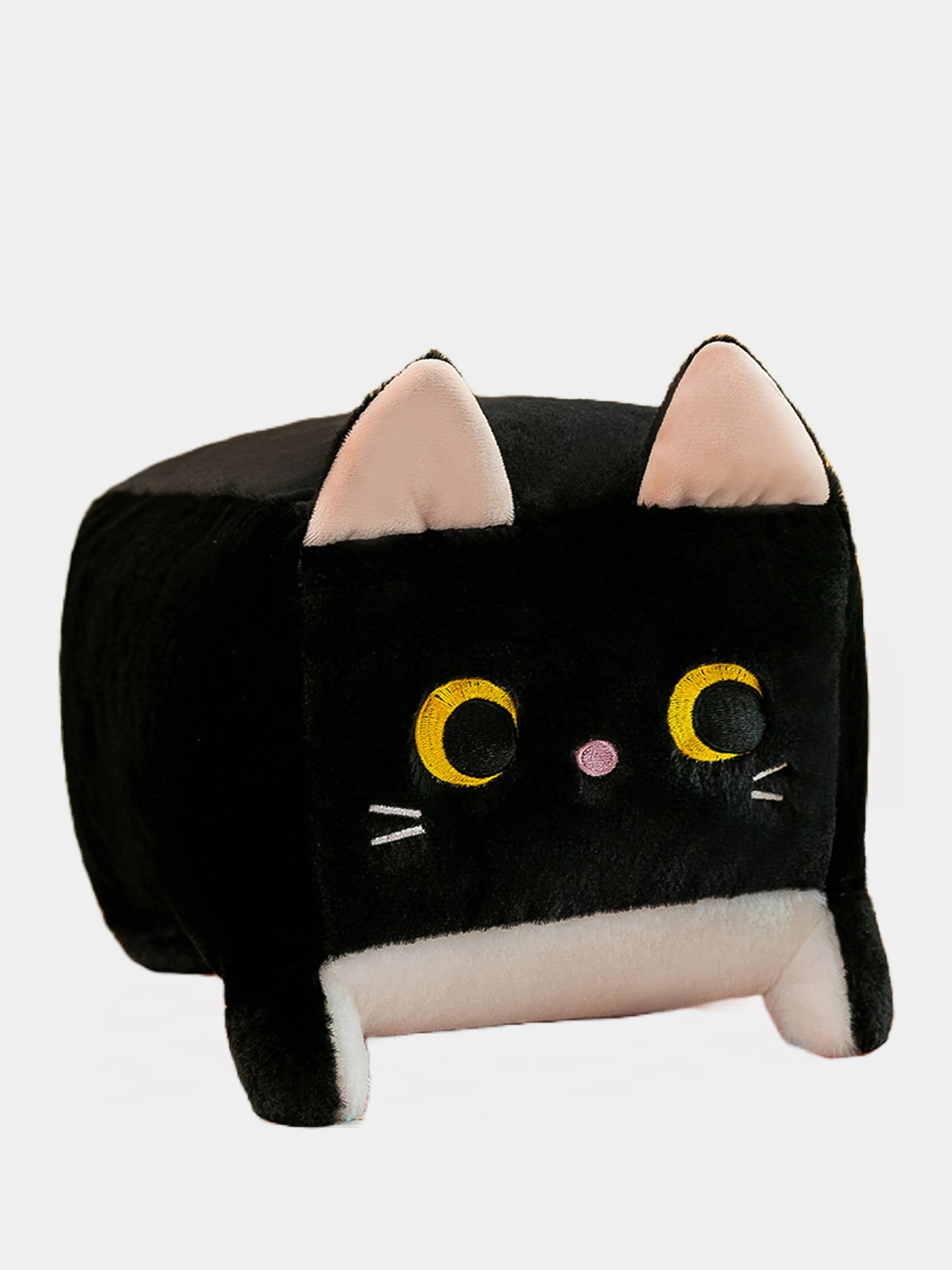 Черный мягкая игрушка Котокуб, кот куб квадратный, подушка