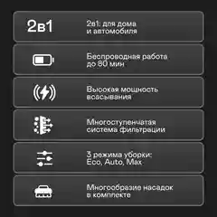 Вертикальный пылесос GARLYN M-7500 Dual
