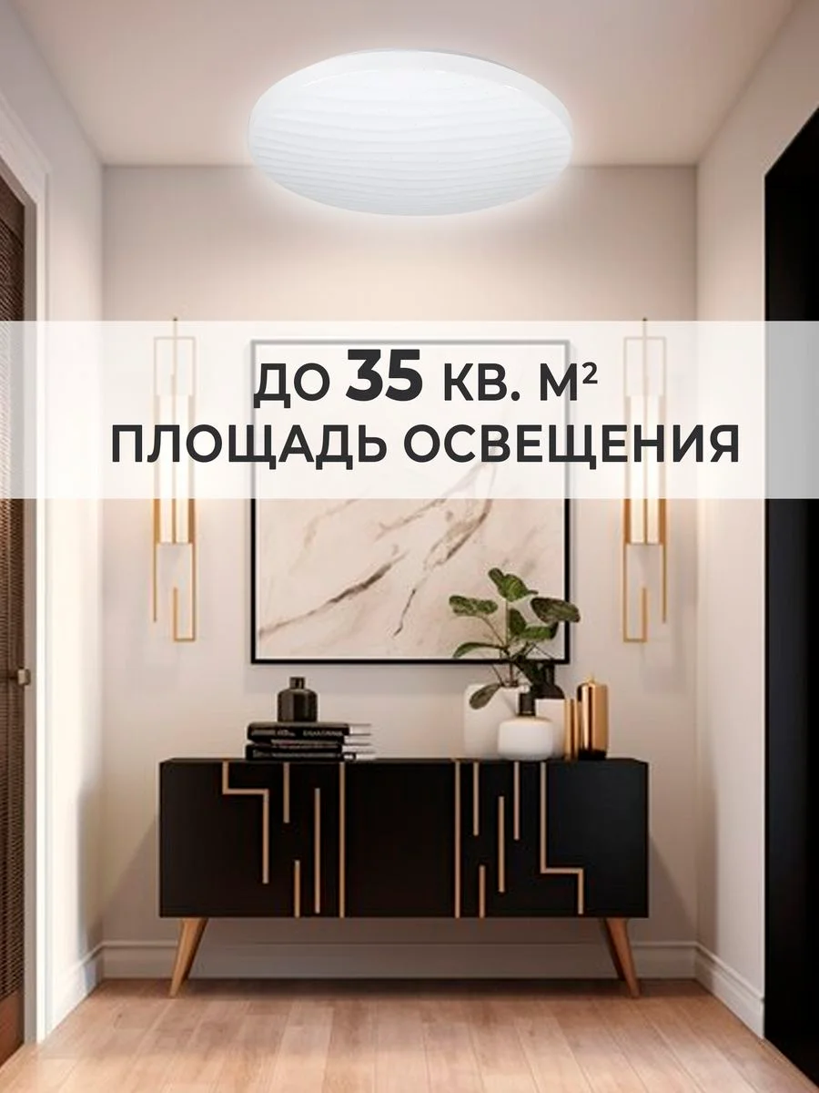 Белый светодиодный настенно-потолочный светильник GLANZEN RPD-0080-500-WAVE 80 Вт 3000К-6000К