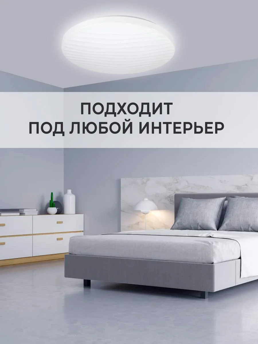 Белый светодиодный настенно-потолочный светильник GLANZEN RPD-0080-500-WAVE 80 Вт 3000К-6000К
