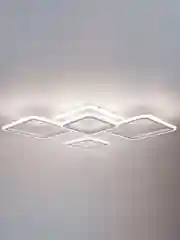 Белый светодиодная диммируемая люстра 3000-6500К GLANZEN 73Вт LED-0070-SQUARE-white 25кв.м 4 р