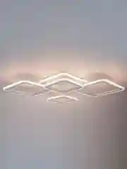 Белый светодиодная диммируемая люстра 3000-6500К GLANZEN 73Вт LED-0070-SQUARE-white 25кв.м 4 р