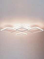 Светодиодная диммируемая люстра 3000-6500К GLANZEN 73Вт LED-0070-SQUARE-white 25кв.м 4 р