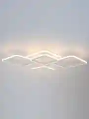 Белый светодиодная диммируемая люстра 3000-6500К GLANZEN 73Вт LED-0070-SQUARE-white 25кв.м 4 р