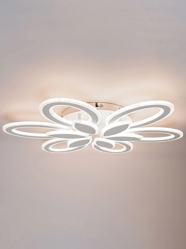 Светодиодная диммируемая люстра 3000-6500К 120Вт Glanzen LED-0120-Camelia-white 35кв.м 4 р