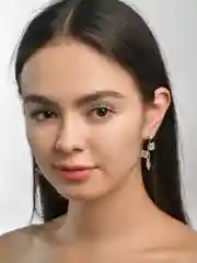 Серьги вечерние со стразами и цирконом