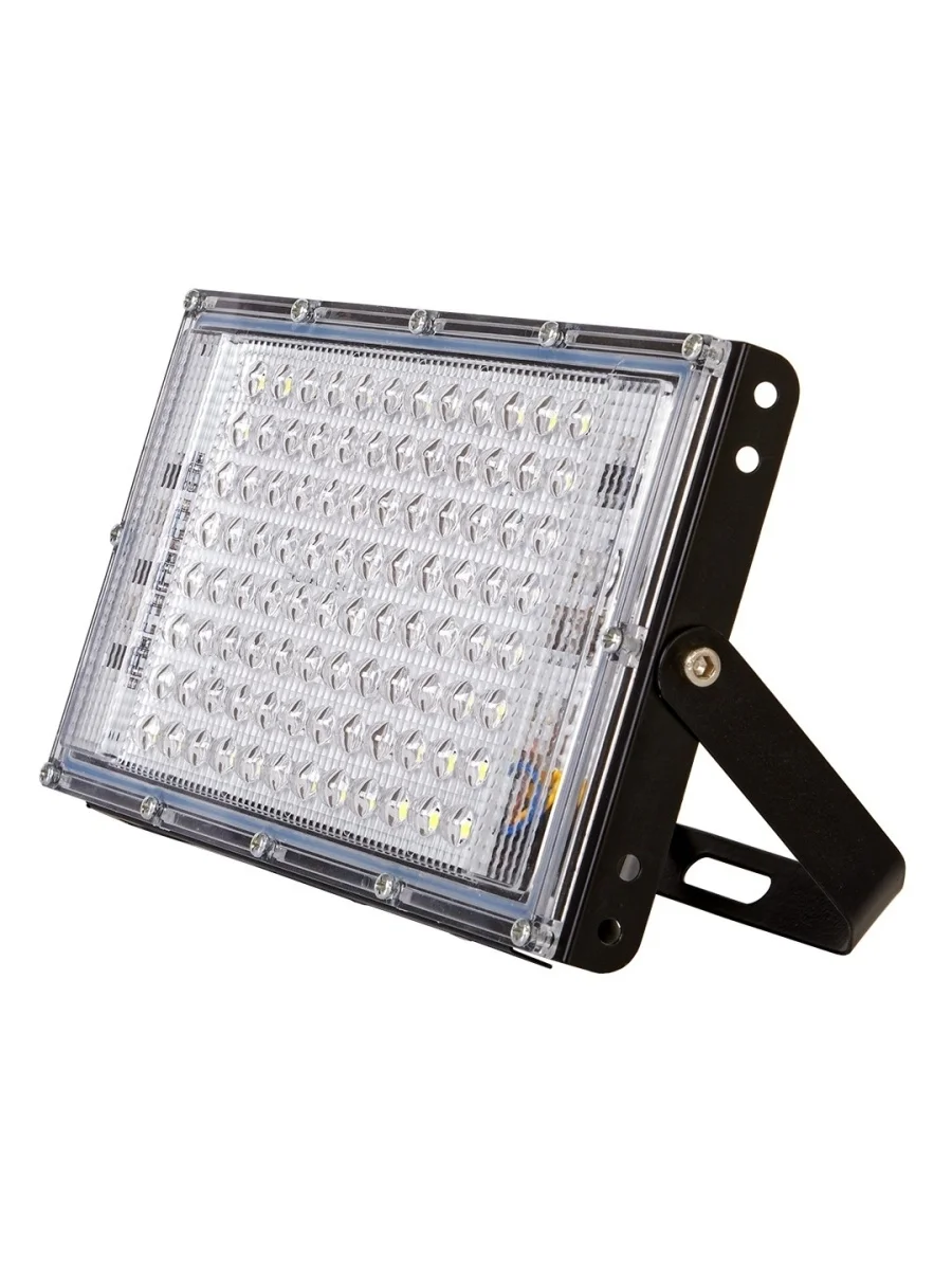 Серый светодиодный прожектор 100 Вт IP65 6500К GLANZEN FAD-0030-100