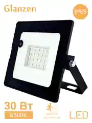 Черный светодиодный прожектор c датчиком движения GLANZEN 30 Вт 6500K IP65 FAD-0012-30-SL
