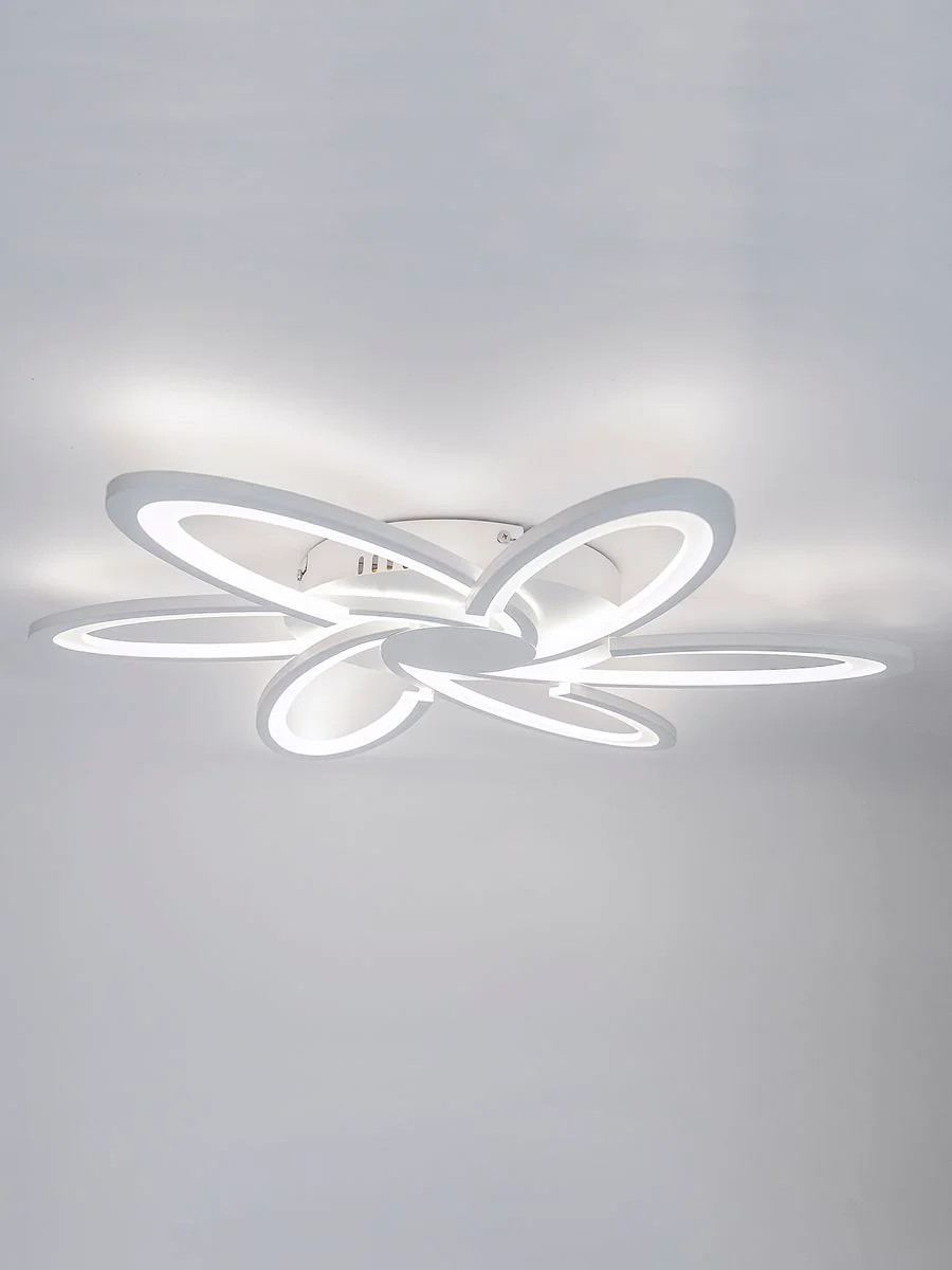 Белый светодиодная диммируемая люстра 3000-6500К 90Вт GLANZEN LED-0090-SATURN-white 35 кв.м 4 р