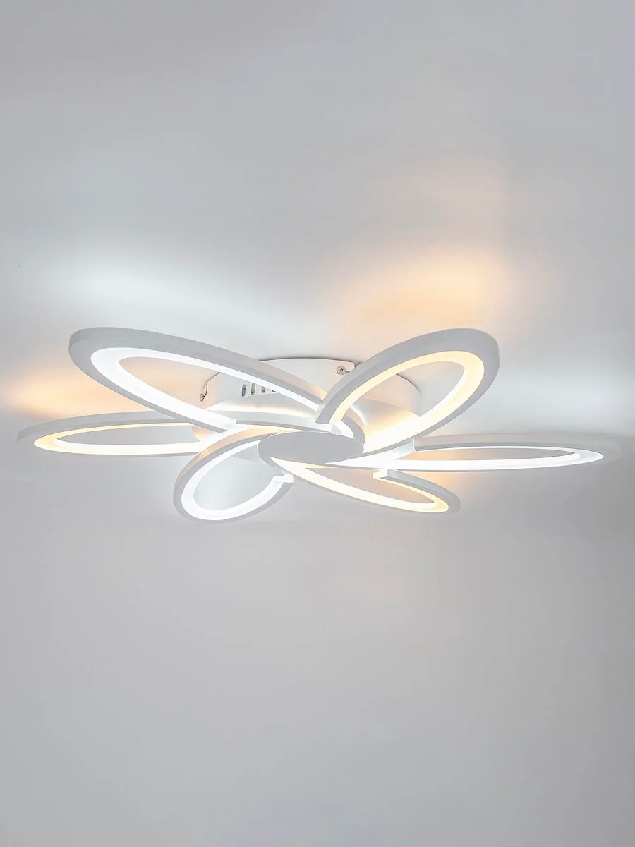 Белый светодиодная диммируемая люстра 3000-6500К 90Вт GLANZEN LED-0090-SATURN-white 35 кв.м 4 р