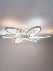 Белый светодиодная диммируемая люстра 3000-6500К 90Вт GLANZEN LED-0090-SATURN-white 35 кв.м 4 р