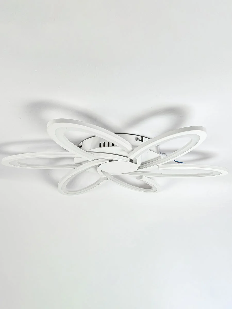 Белый светодиодная диммируемая люстра 3000-6500К 90Вт GLANZEN LED-0090-SATURN-white 35 кв.м 4 р