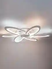Белый светодиодная диммируемая люстра 3000-6500К 90Вт GLANZEN LED-0090-SATURN-white 35 кв.м 4 р