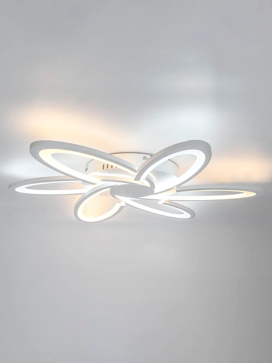 Белый светодиодная диммируемая люстра 3000-6500К 90Вт GLANZEN LED-0090-SATURN-white 35 кв.м 4 р