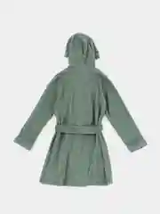 Зелёный хаки халат для мальчика махровый, банный на 7-10 лет (рост 122-140 см)