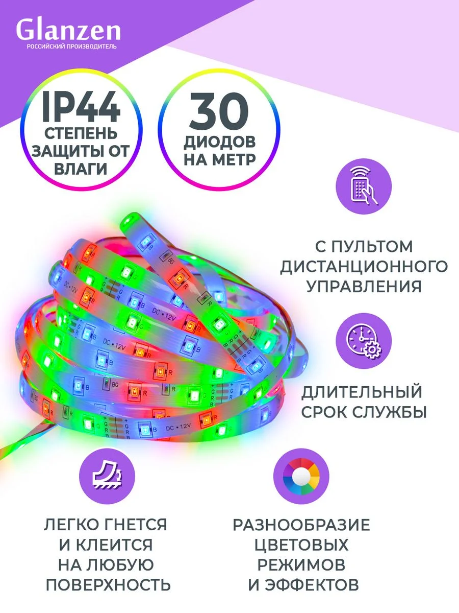 Светодиодная лента с ПУ 5метров 25Вт LSL-0025-05-RGB
