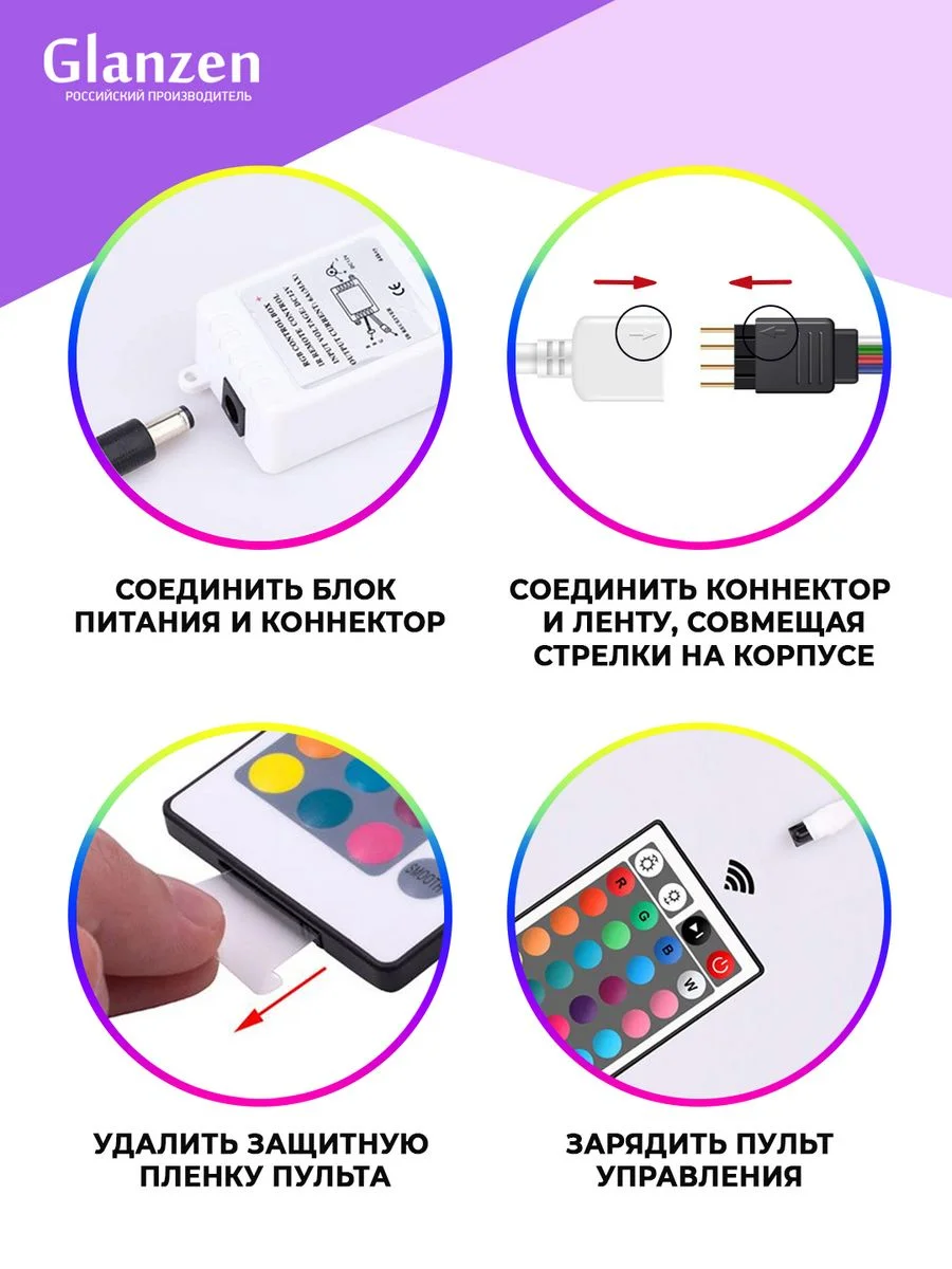 Светодиодная лента с ПУ 5метров 25Вт LSL-0025-05-RGB