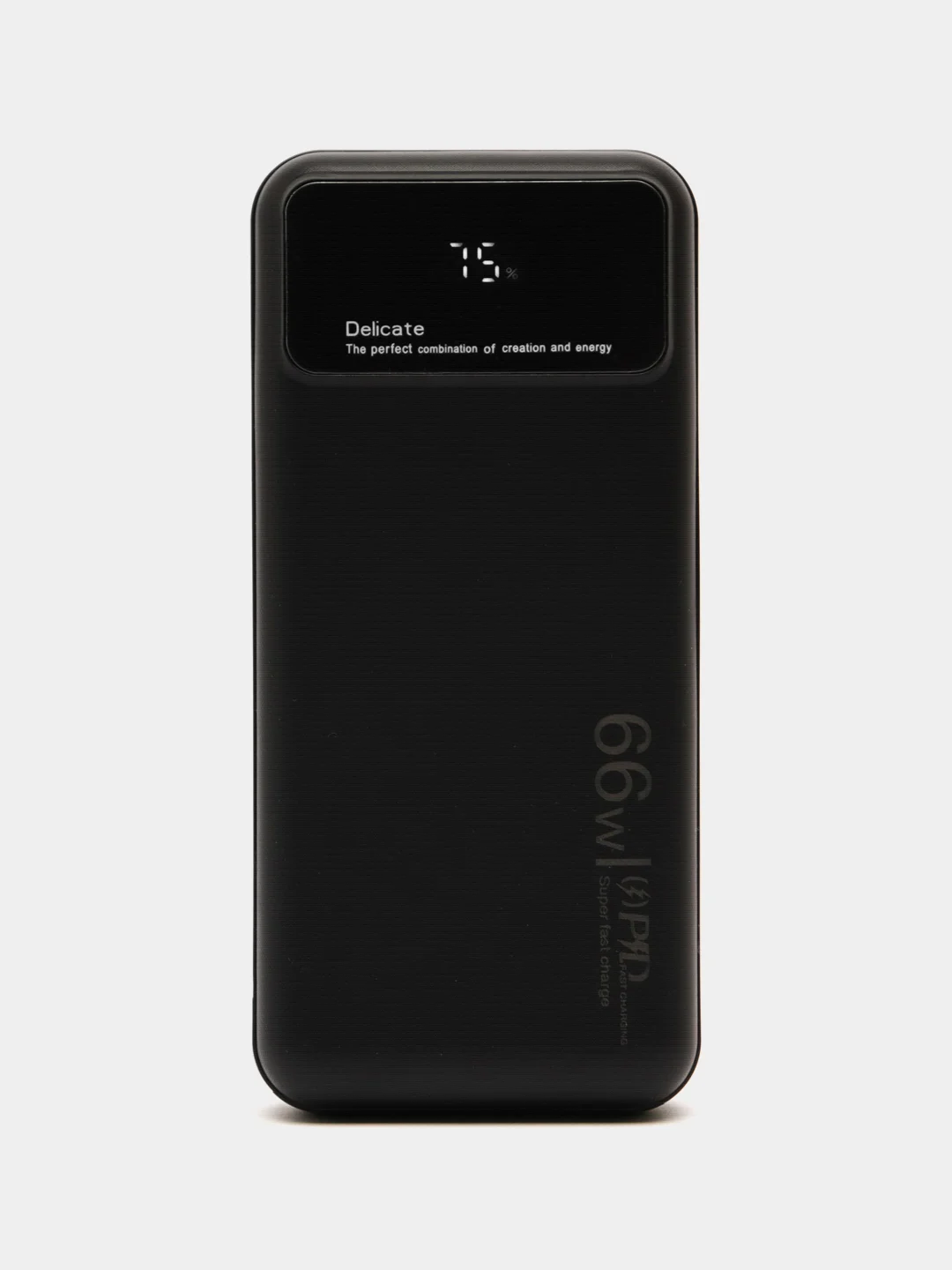 Черный внешний аккумулятор c быстрой зарядкой с встроенными кабелями Power Bank, 20000/30000 mAh