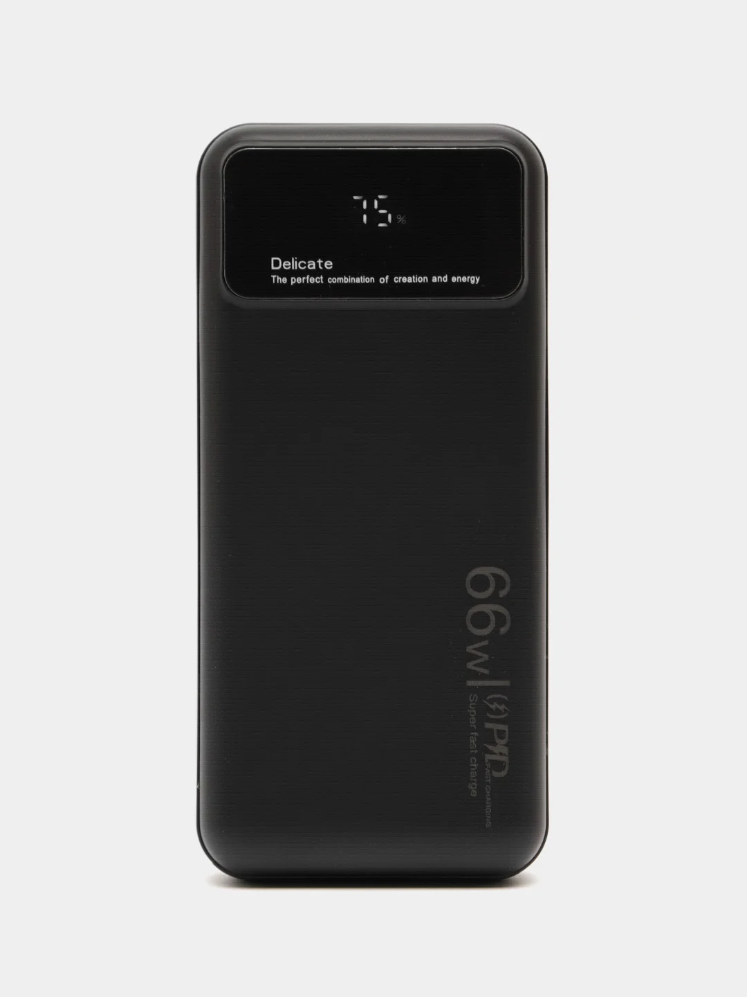 Черный внешний аккумулятор c быстрой зарядкой с встроенными кабелями Power Bank, 20000/30000 mAh