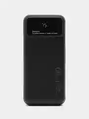Черный внешний аккумулятор c быстрой зарядкой с встроенными кабелями Power Bank, 20000/30000 mAh