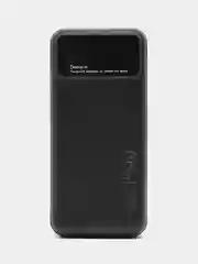 Черный внешний аккумулятор c быстрой зарядкой с встроенными кабелями Power Bank, 20000/30000 mAh
