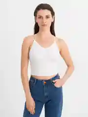 Молочный топ на бретелях
