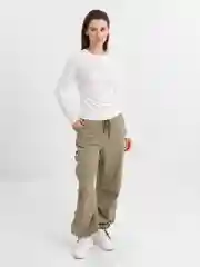 Белый лонгслив женский базовый