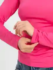 Розовый лонгслив женский базовый