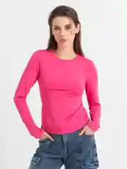 Розовый лонгслив женский базовый