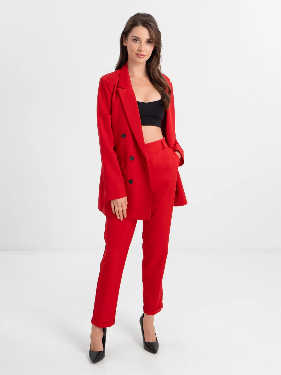 Красный костюм классический деловой женский Blazer