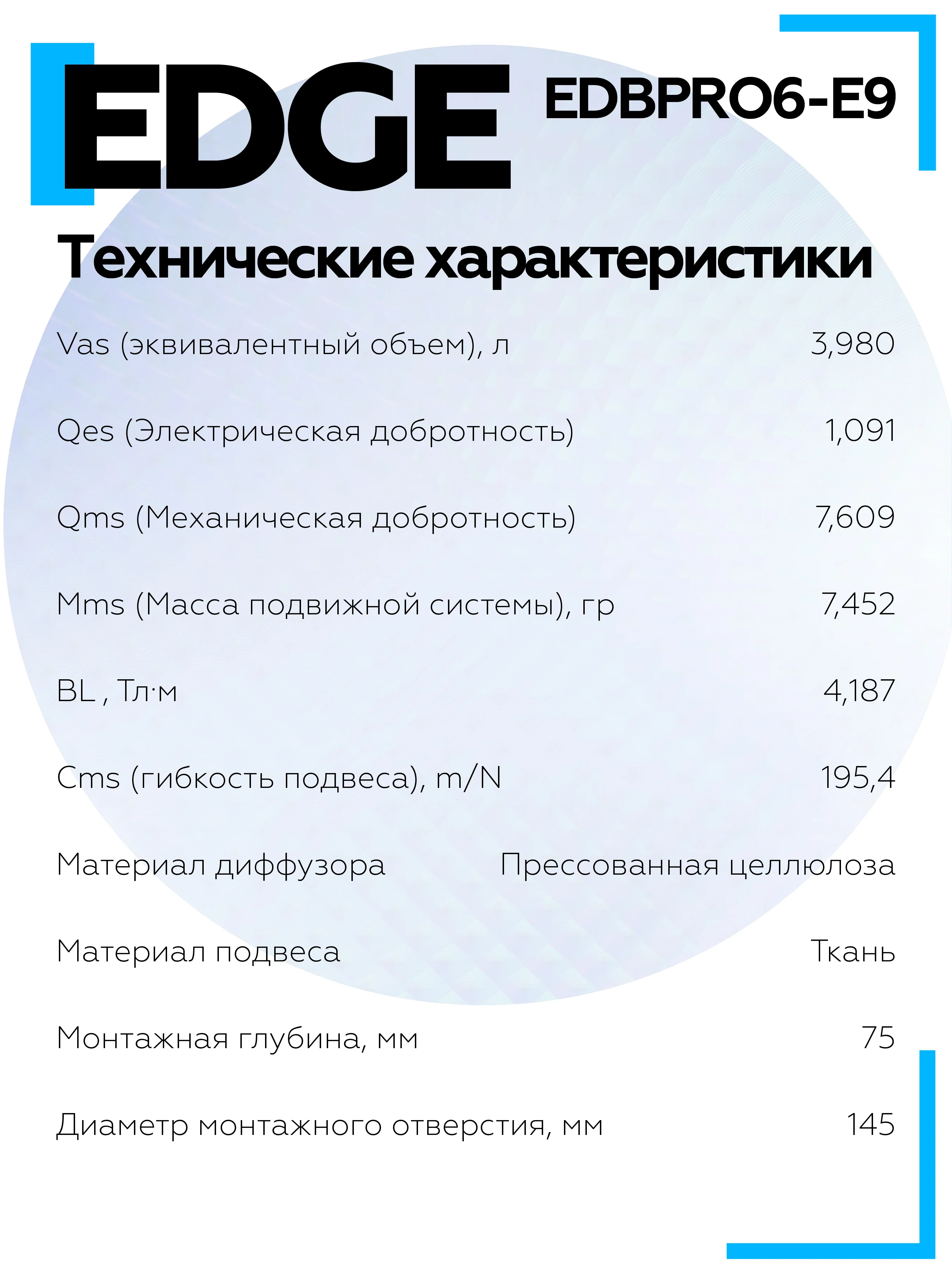 Акустическая система EDGE EDBPRO6-E9 (2 шт.)