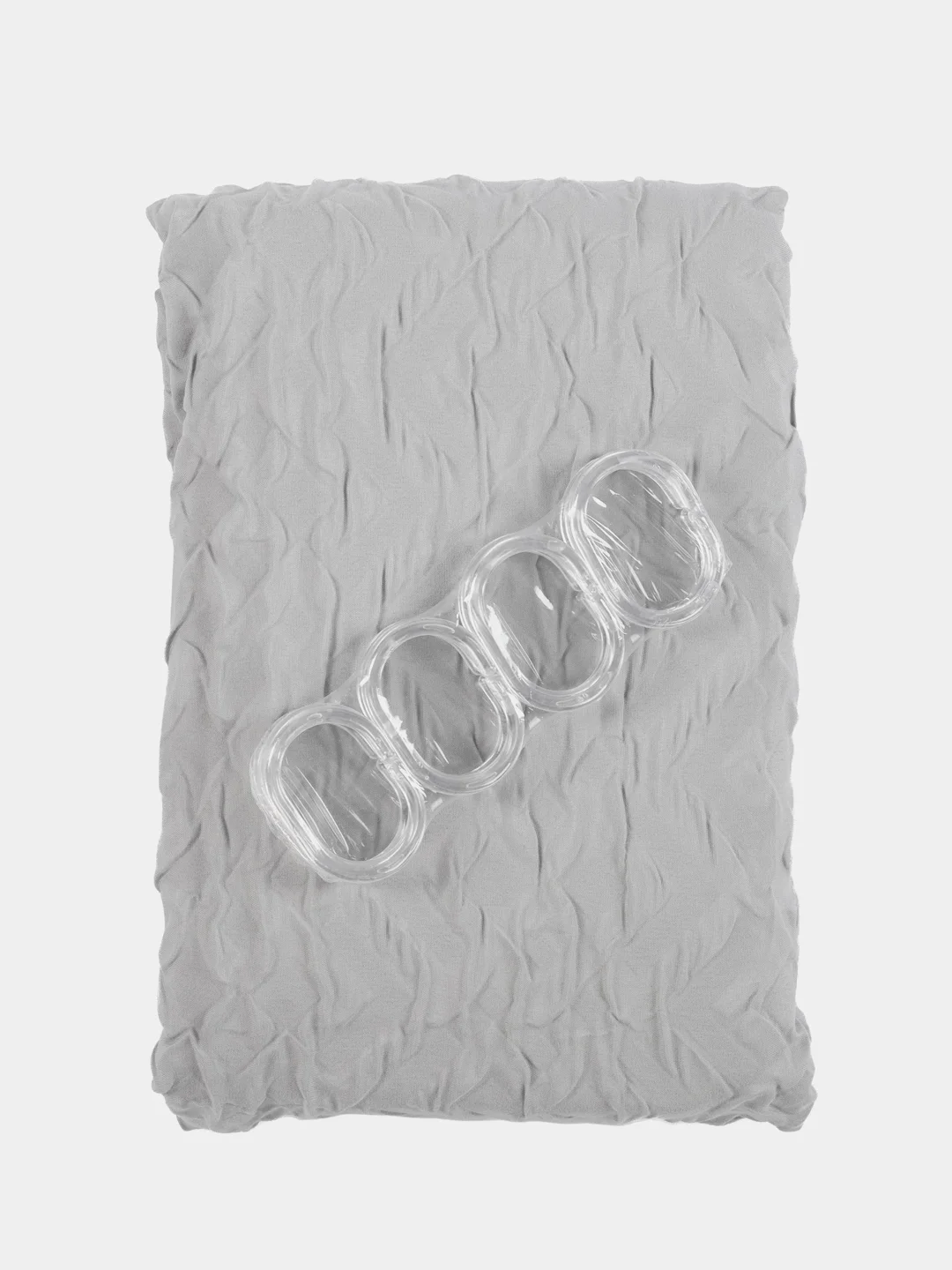 Шторка для ванной DeNASTIA "Жатка" 200x200см, ПЭ с водоотталкивающей пропиткой, св-серая