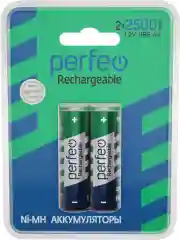Аккумуляторные батарейки пальчиковые Perfeo AA2500mAh/2ШТ в блистере