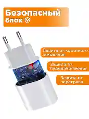 Зарядное устройство для iPhone 20w быстрая зарядка с кабелем Type-C - Lightning
