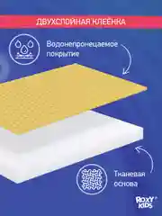 Тёмно-бирюзовый клеенка непромокаемая на резинках в кроватку