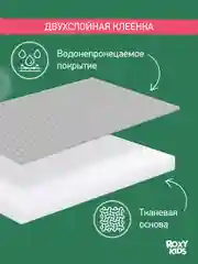 Серый клеенка непромокаемая на резинках в кроватку