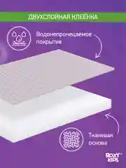 Серый клеенка непромокаемая на резинках в кроватку