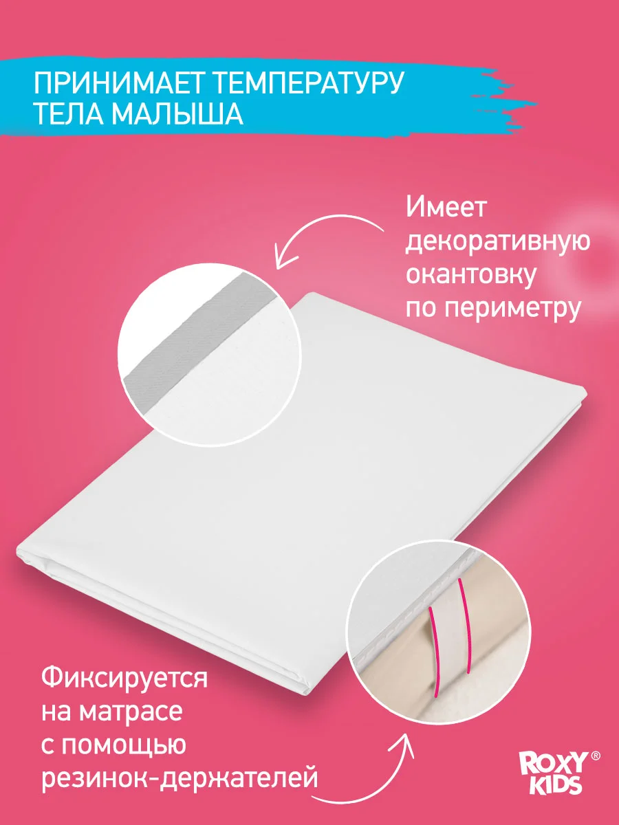 Белый клеенка непромокаемая на резинках в кроватку