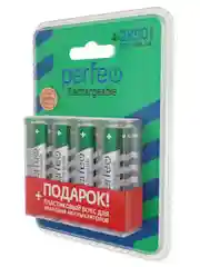 Аккумуляторные батарейки пальчиковые Perfeo AA2850mAh/4ШТ+ пластиковые бокс