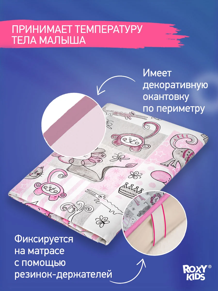 Голубой клеенка непромокаемая на резинках в кроватку